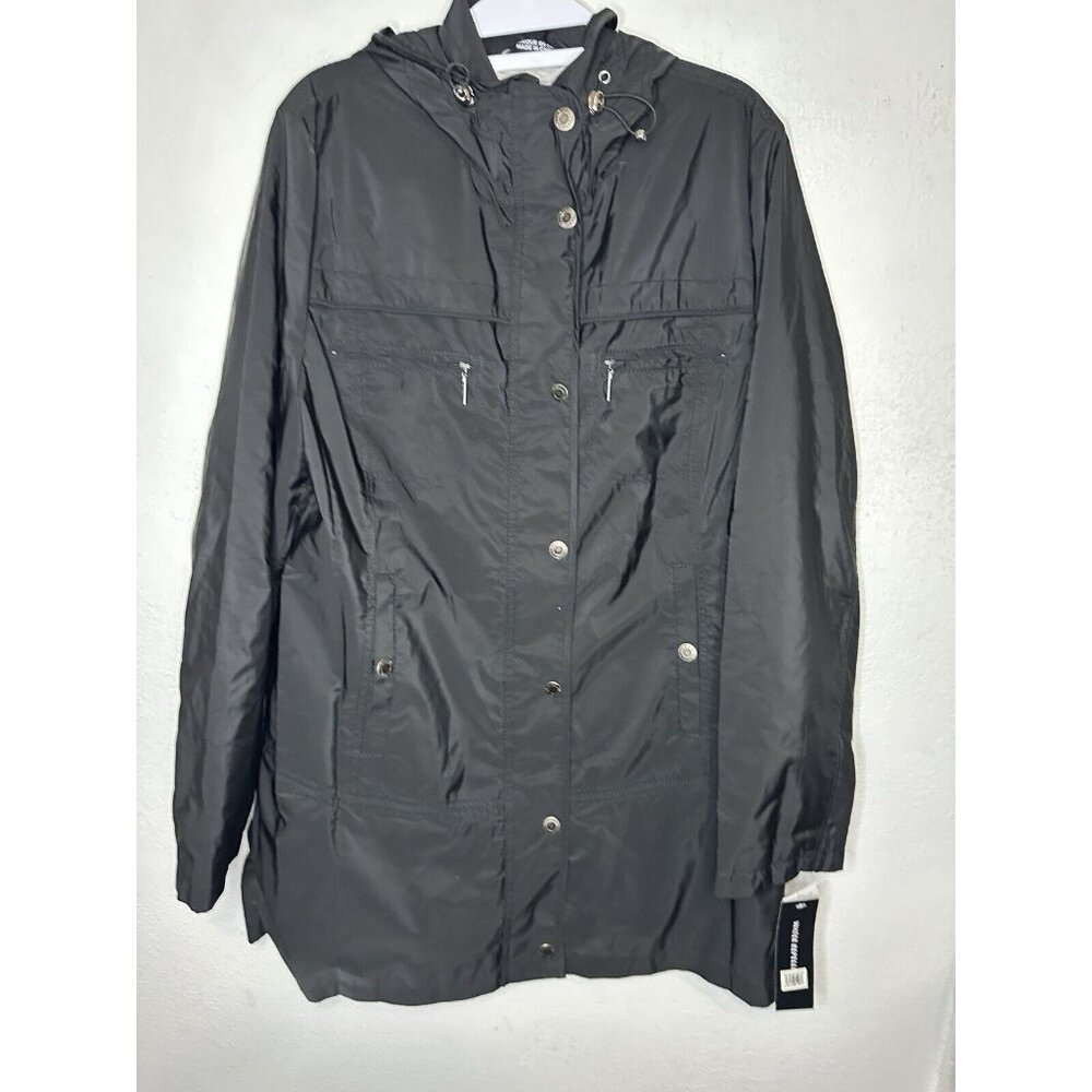 Platinum Utex Nordstrom Black Longline Overcoat Rain Jacket Size Large